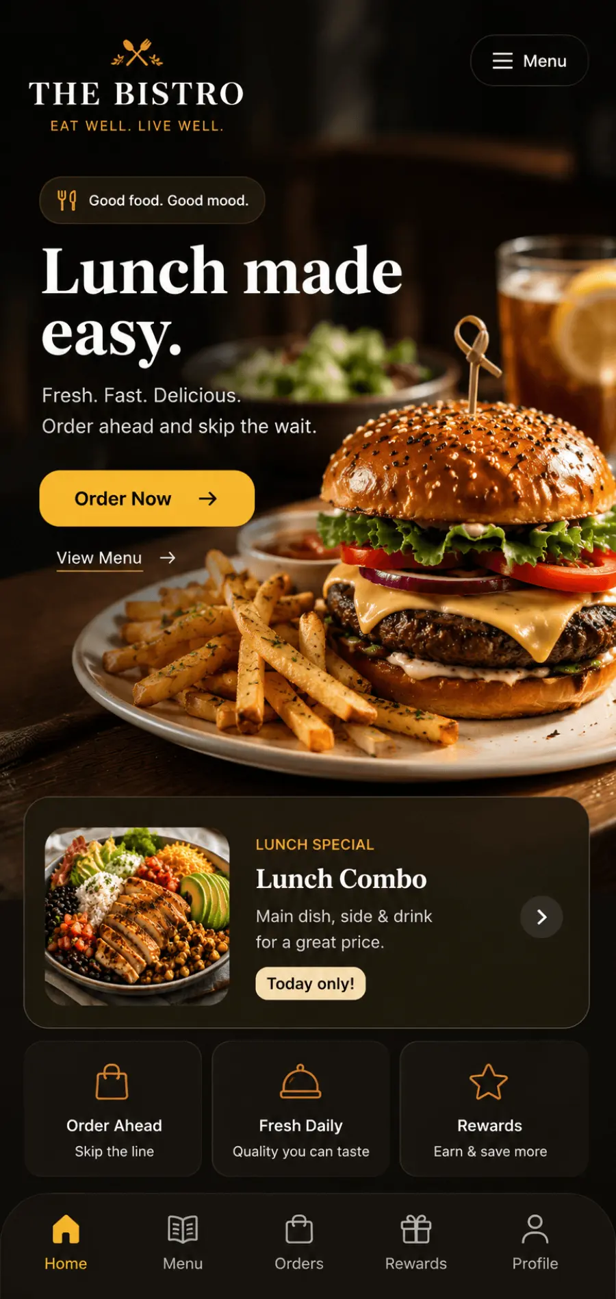 Restaurant live page — Day