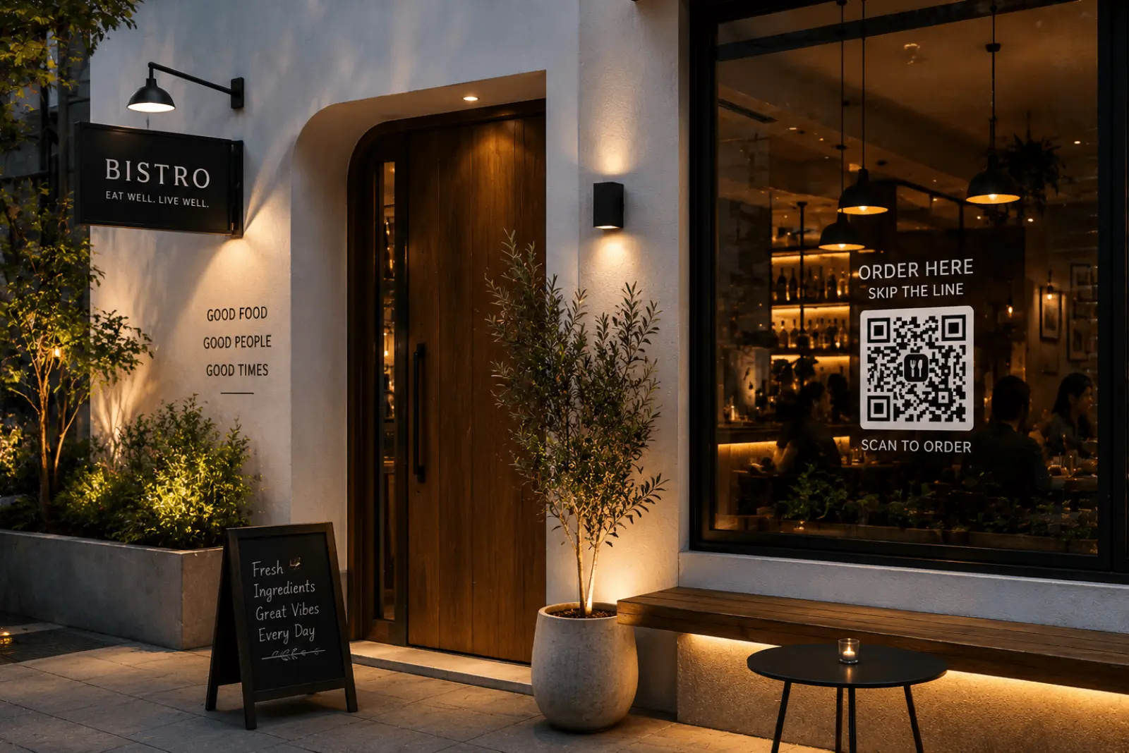Restaurant storefront — Day